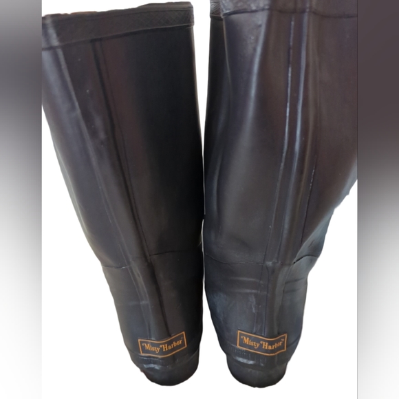 MISTY HARBOR BLACK RUBBER STEEL SHANK BOOTS SZ 12 - Picture 3 of 4